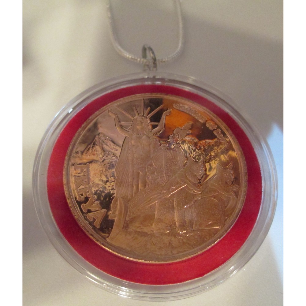 Love Goddess Freya Silver Necklace, Copper Coin, Pendant (Air Tight Capsule) - Picture 6 of 9